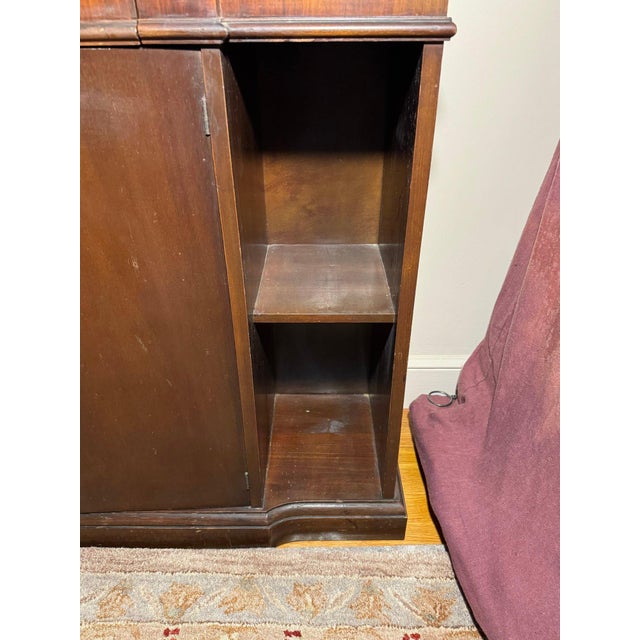 19th-Century Style Solid Wood Curio Cabinet — Tall Display Case With Glass Door & Shelving For Sale - Image 10 of 12