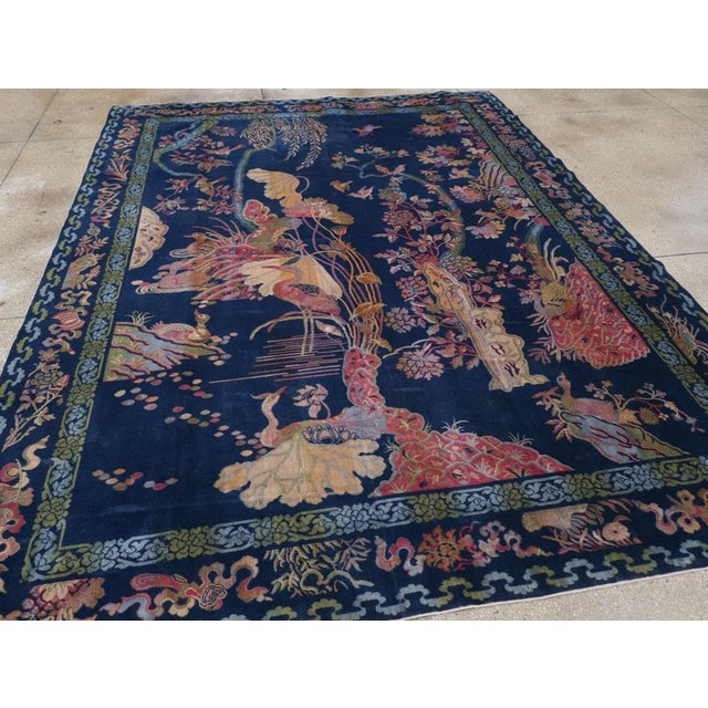 Galerie Shabab Collection Mid-20th Century Chinese Peking Inspired English Axminster Room Size Carpet For Sale In New York - Image 6 of 8