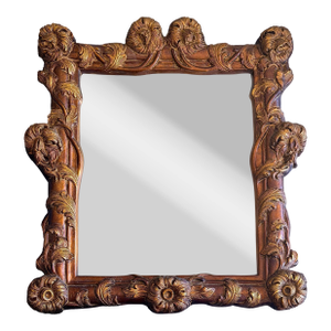 Spectacular One of a Kind Sculptural Oversized Architectural Carved Wall Mirror in the Style of John-Richard & Maitland-Smith