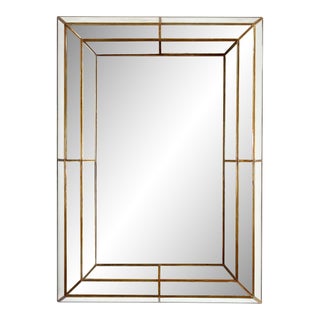 Large Vintage Spanish Rectangular Metal Frame Wall Mirror For Sale