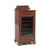 20th century Portuguese, in mahogany wood with inlays. One glass door with shelves. Dimensions: 100 x 48 x 48 cm.