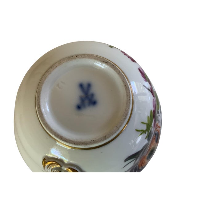 Antique Meissen Deutsche Blumen Porcelain Tea Cup &amp; Saucer Double Cancellation Made in Germany 1860-1924. Tea Cup...
