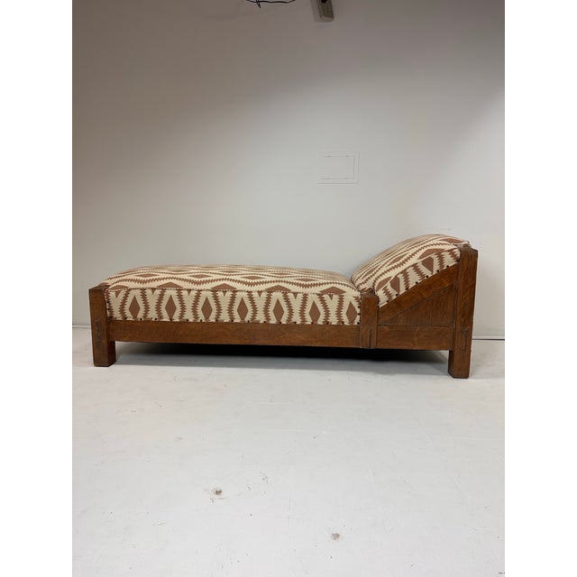 Antique Arts & Crafts Mission Oak Chaise Lounge Daybed For Sale - Image 10 of 10