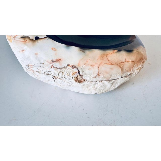 Italian Freeform Onyx Ashtray in Polished Stone with Dark Brown White Pink, 1960s For Sale - Image 3 of 12
