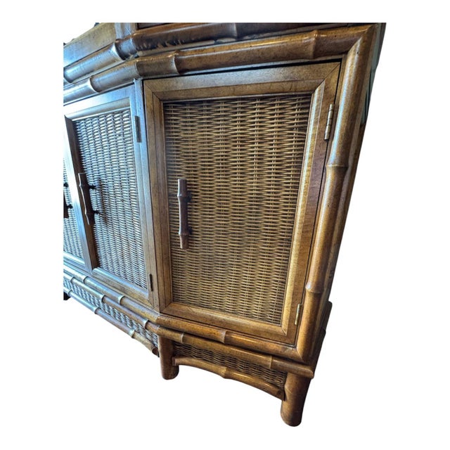Mid-Century Faux Bamboo/Rattan Dining Set For Sale - Image 10 of 18