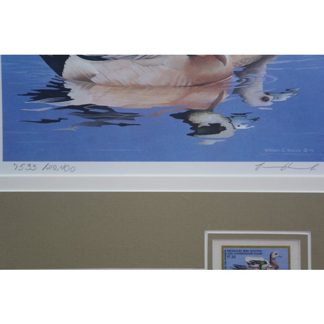 1980s 4 Ducks Unlimited Federal Duck Signed Stamp Prints Brass Plaque Pine Frame 25" - Set of 4 For Sale - Image 16 of 17