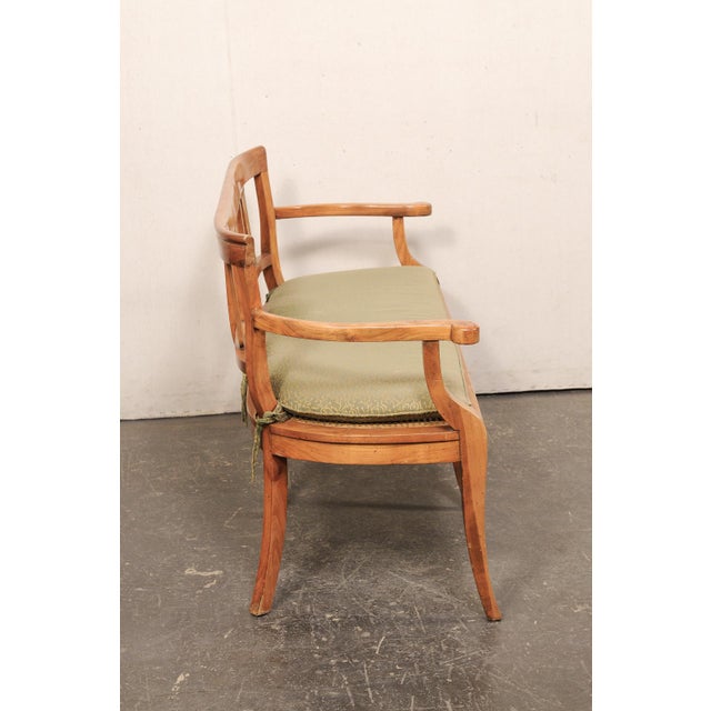 Italian 3-Chair Back Sofa Bench W/Cane Seat For Sale In Atlanta - Image 6 of 11