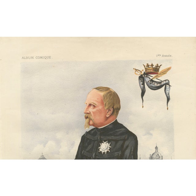 After A. Bisetsky, Monseigneur the Duke of Aumale, French Caricature, 1884, Chromolithograph For Sale - Image 4 of 10