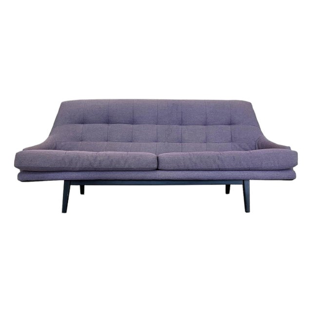 1960s Danish Modern Sofa in Lavender Linen For Sale