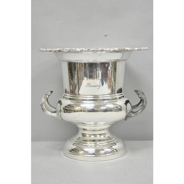 Vintage Fb Rogers Silver Plated Trophy Cup Champagne Chiller Ice Bucket Engraved For Sale - Image 18 of 18
