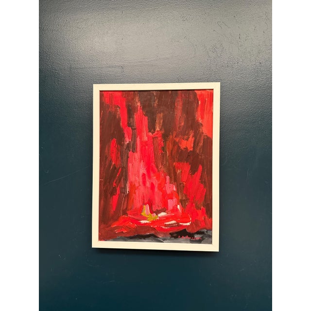 Rune Pettersson, Abstract Composition in Red, 1950s, Oil on Panel, Framed For Sale - Image 9 of 18