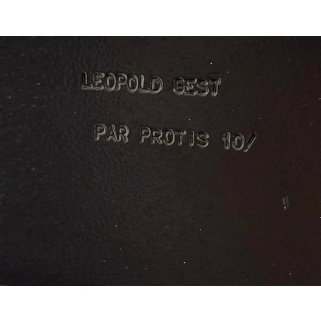 Postmodern Steel Console by Léopold Gest for Protis 1980 For Sale - Image 3 of 11