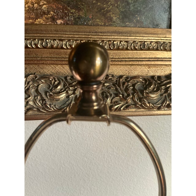 Metal Vintage Mid-Century Modern Wescal Table Lamp With Faux Tortoiseshell Shade & Verdigris Finish For Sale - Image 7 of 12