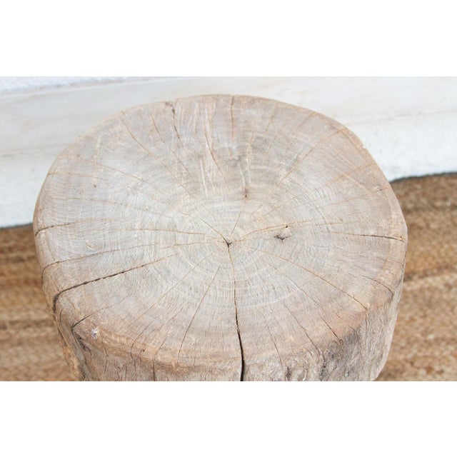 Rustic Primitive Bleached Wood Zen Round Table For Sale - Image 3 of 6