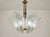 Vintage Murano Glass & Brass Chandelier With Iridescent Petal Shades, Italy 1970s For Sale - Image 4 of 5