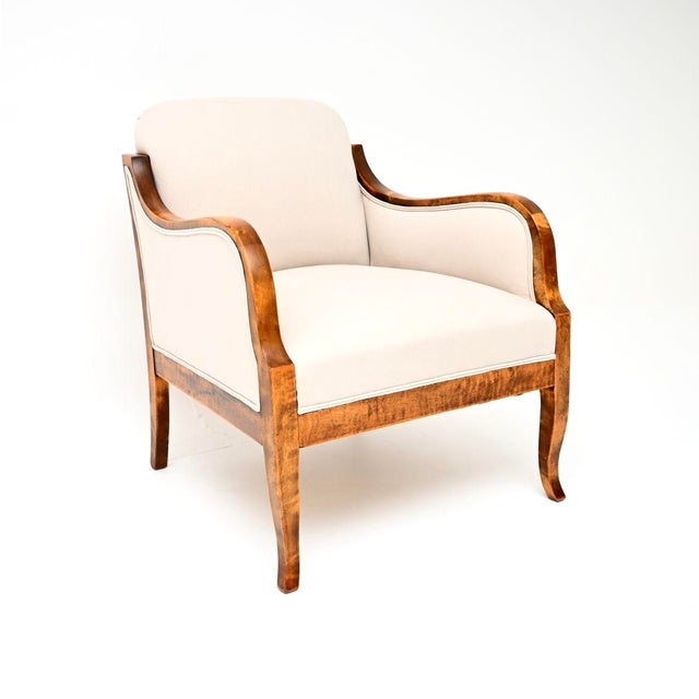 Antique Swedish Satin Birch Armchairs, 1900, Set of 2 For Sale - Image 6 of 11