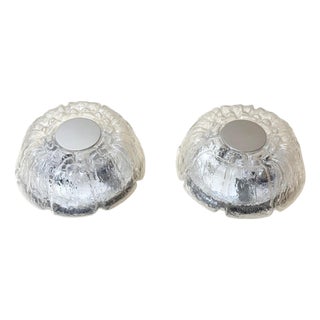 Textured Glass Flush Mount from Limburg, Germany, 1970s, Set of 2 For Sale