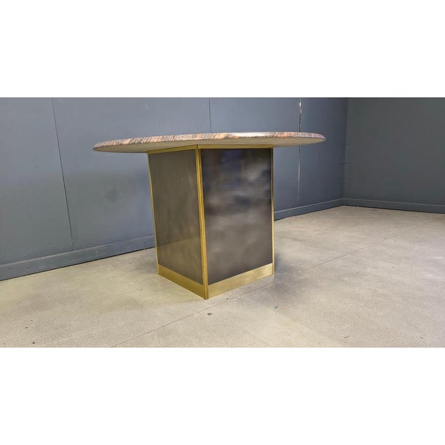 Vintage Round Granite and Brass Center Table attributed to Belogchrom, 1970s For Sale - Image 14 of 18