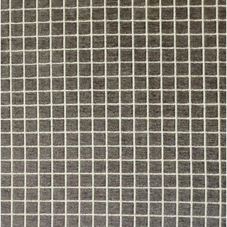 S. Harris "Plush Squared" Gray Check Cut Velvet- 4.25 Yards For Sale