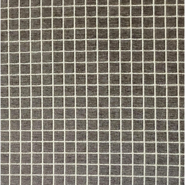 S. Harris "Plush Squared" Gray Check Cut Velvet- 4.25 Yards For Sale