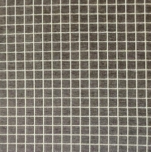 S. Harris "Plush Squared" Gray Check Cut Velvet- 4.25 Yards