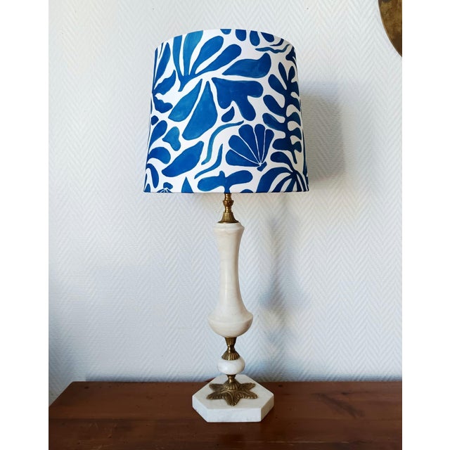 Alabaster Lamp with Gilding and Seashells, 1950s For Sale - Image 12 of 12