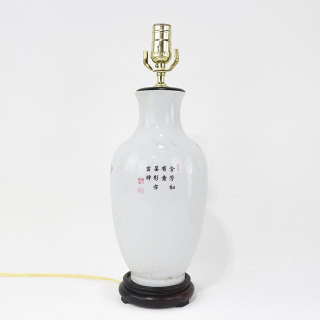 Chinese Mid 20th Century Chinese Porcelain Poppy Flower Table Lamps For Sale - Image 3 of 8