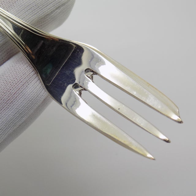 Silver Vintage Italian Handmade Genuine Silver Dessert / Fromage / Cheese Fork For Sale - Image 8 of 10