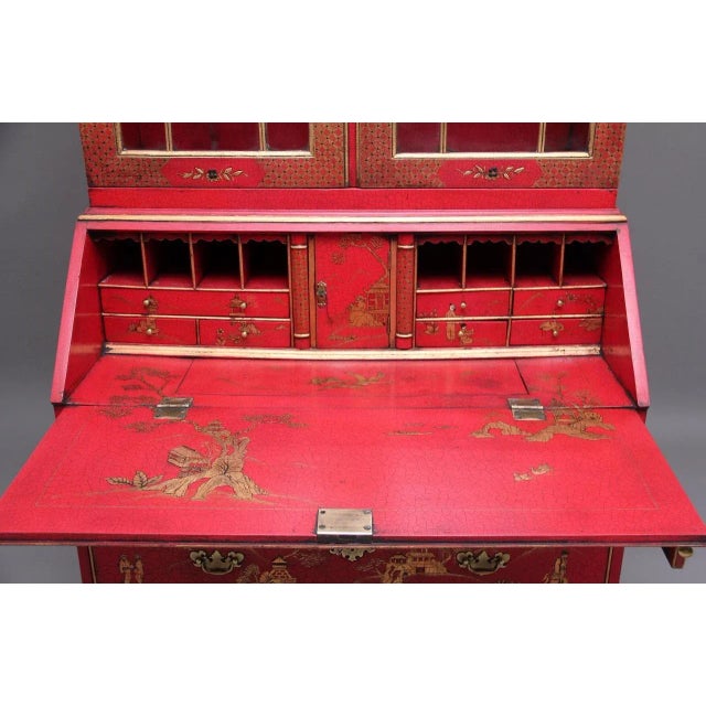 Early 20th Century Chinoiserie Bureau Bookcase, Set of 2 For Sale - Image 17 of 18