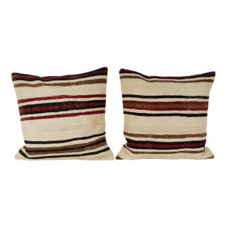 Turkish Hemp Kilim Pillow Cover - Set of Two For Sale