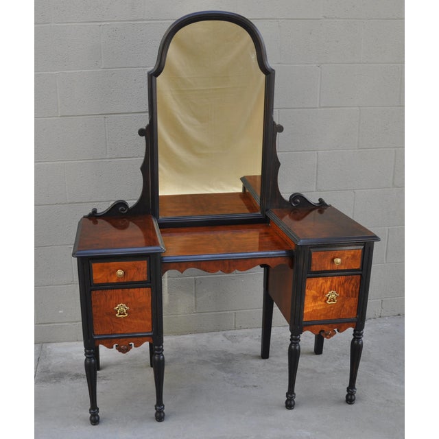 Antique Art Deco Veneered Vanity With Mirror Chairish