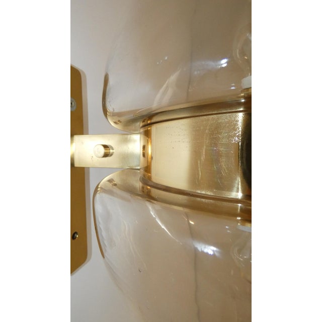 Double-Cap Wall Light in Amber Glass and Brass from Peill & Putzler, Germany, 1960s For Sale - Image 13 of 18