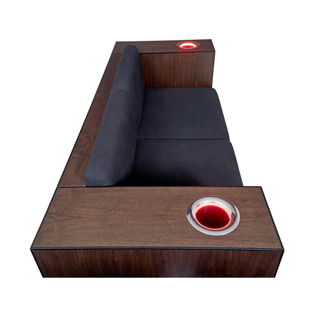 Wood Walnut Sofa with Kaelo Wine Coolers For Sale - Image 7 of 14