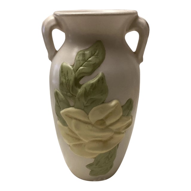 Mid 19th Century Red Wing Magnolia Pottery Vase For Sale