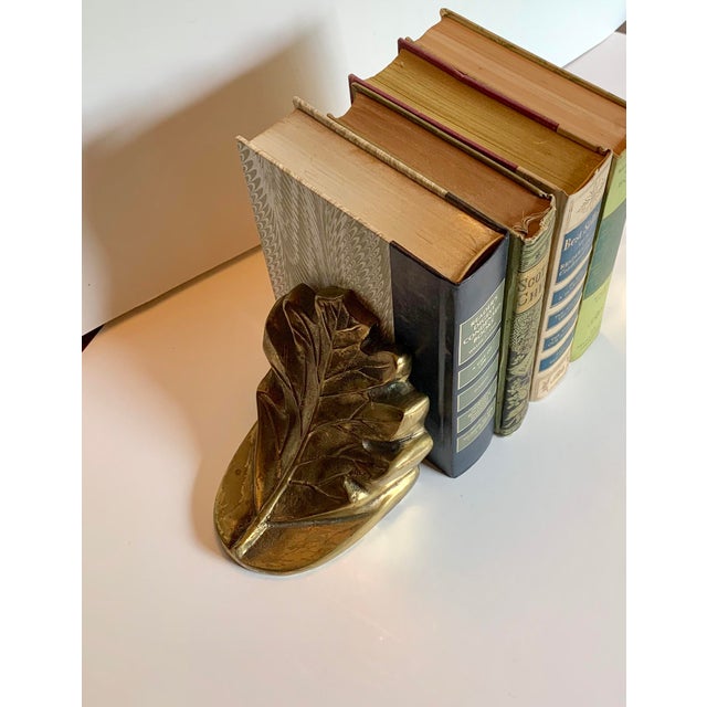 Vintage Mid Century Brass Maple Leaf Bookends A Pair Chairish