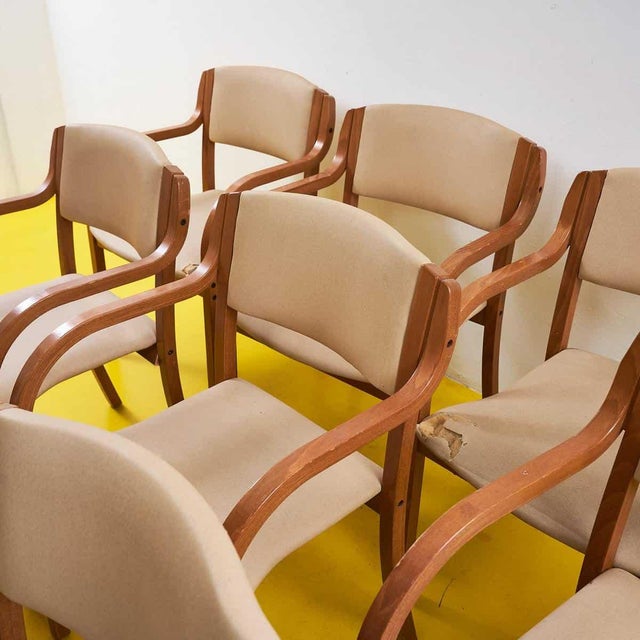 Wood Vintage Chairs with Wooden Frames, Set of 12 For Sale - Image 7 of 9