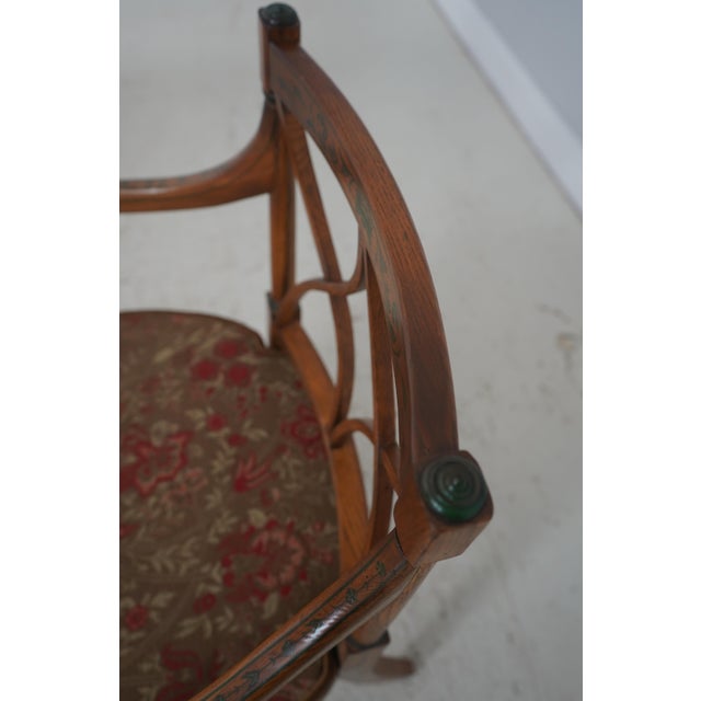 Adams Paint Decorated Cane Seat W. Cushion Armchair For Sale - Image 14 of 18