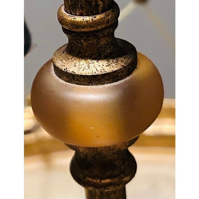 1990s Pasquale Miranda for Murray Feiss, 24” Hollywood Regency Etched Authentic Alabaster Chandelier For Sale - Image 4 of 12