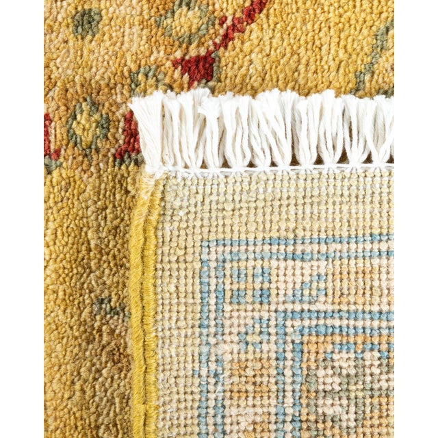 2000 - 2009 Eclectic, One-of-a-Kind Hand-Knotted Area Rug in Yellow, 9' 3" x 12' 5" For Sale - Image 5 of 8