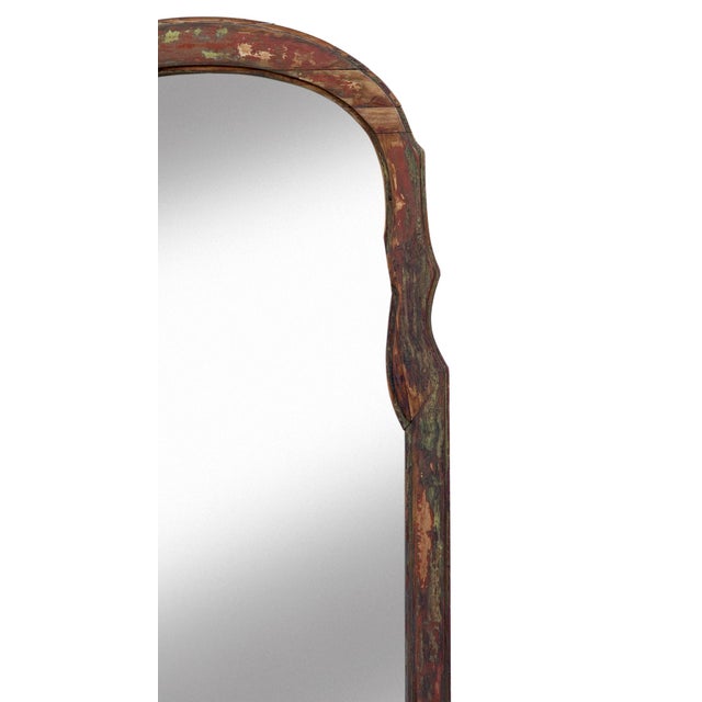 Mid 20th Century Bassett Rustic Style Destressed Pine Arched Mirror For Sale - Image 5 of 6