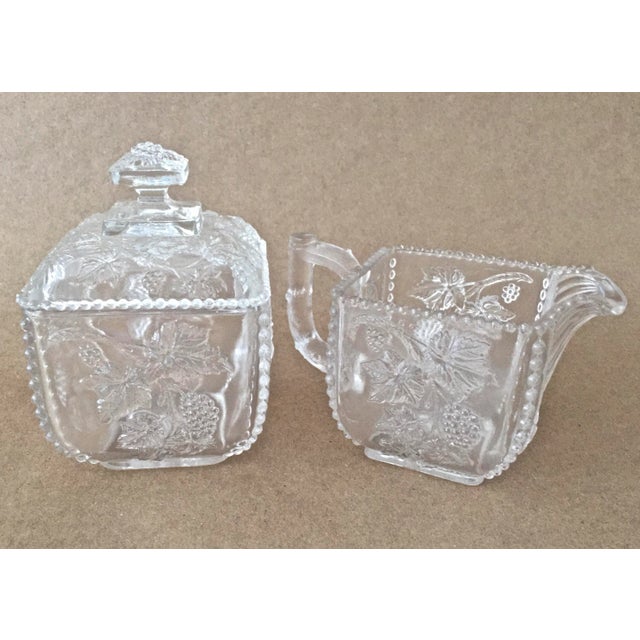 Antique Pressed Glass Sugar and Creamer Chairish
