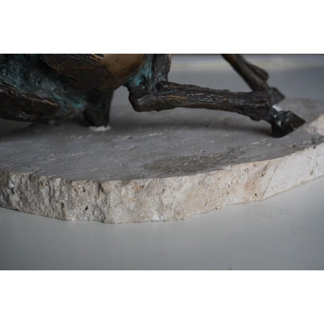 Fernando Mario Paonessa, Horse Sculpture, 1980s, Bronze and Travertine For Sale - Image 10 of 13