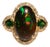 3.8Ct Black Opal Ring With Natural Diamond & Tsavorite Accents: Solid 14k Gold, Size 6.75 For Sale
