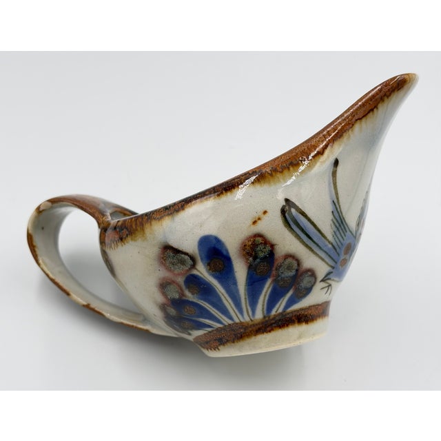 1960s Ken Edwards El Palomar Folk Art Tonala Pottery 2pc Set Covered Sugar Bowl and Creamer For Sale - Image 10 of 11