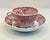 An antique transfer-ware teacup made by P. Regout & Co. in the 1880’s. -Cup: 2 inches tall, 4 inches from rim to handle...