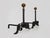 Large French Ball Fireplace Andirons in Wrought Iron and Brass, Set of 2 For Sale - Image 5 of 10
