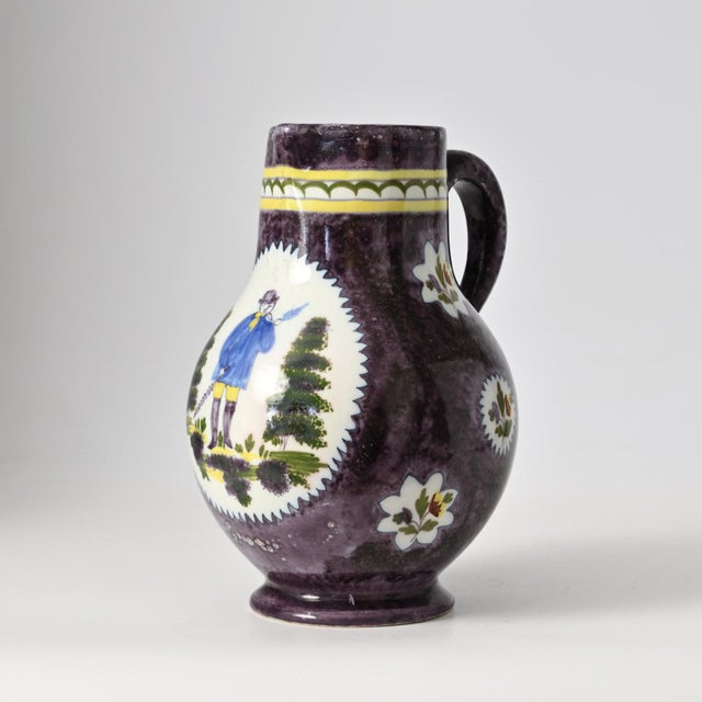 Antique Manganese Ceramic Jug from Boch Freres Keramis, 1800s For Sale - Image 15 of 15