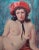 Mancini 1960s Nude Brunette Wearing a Red Hat -Oil Painting For Sale - Image 4 of 9