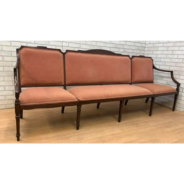 Vintage Federal Style Extra Long Hall Bench For Sale - Image 9 of 11