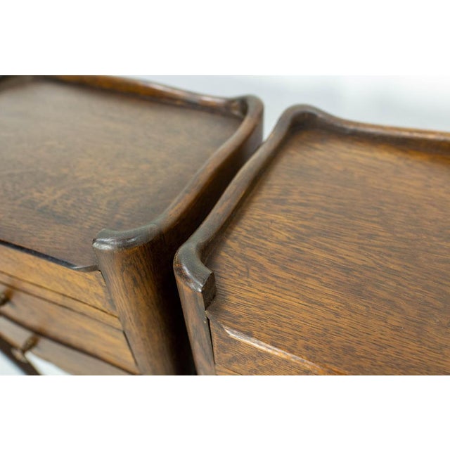 Brown French Louis XV Style Nightstands in Oak, 1970s, Set of 2 For Sale - Image 8 of 10